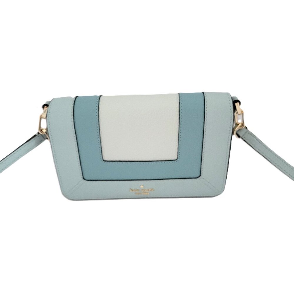 Kate Spade KK149 Lena Pieced Colorblock Small Flap Crossbody Handbag Blue Multi